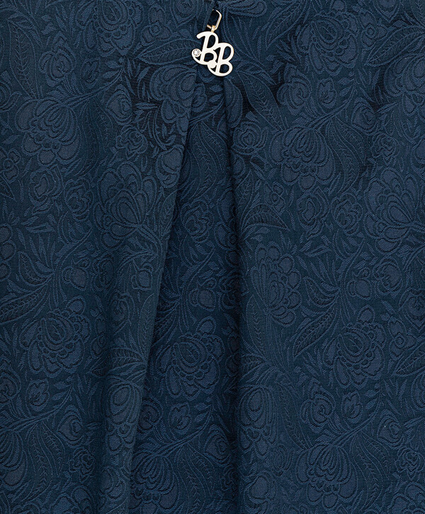 Синее жаккардовое платье Button Blue