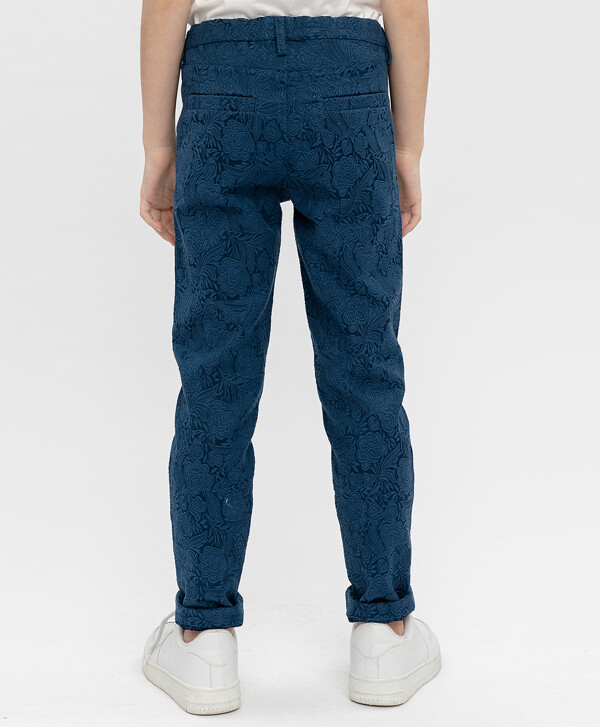 Синие жаккардовые брюки Button Blue