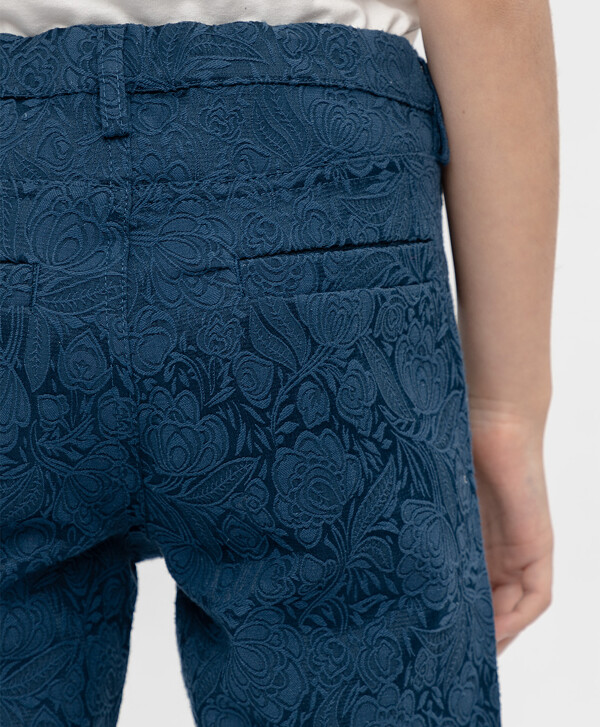 Синие жаккардовые брюки Button Blue