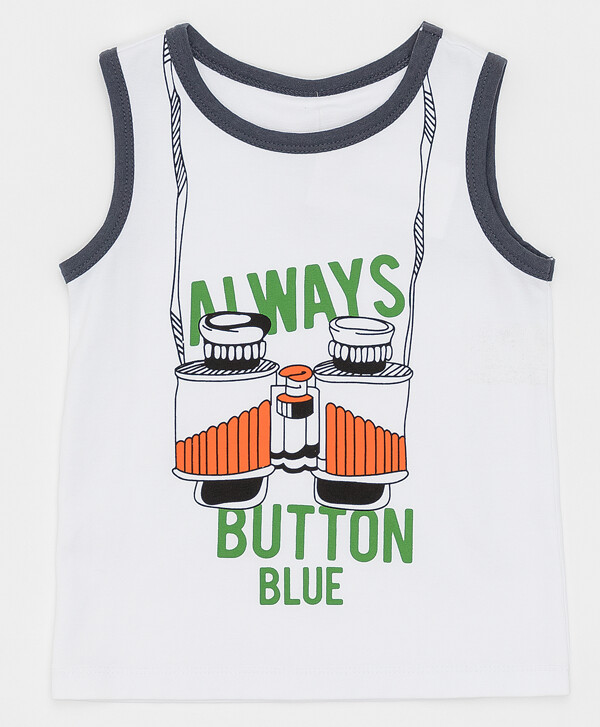 Белая майка Button Blue
