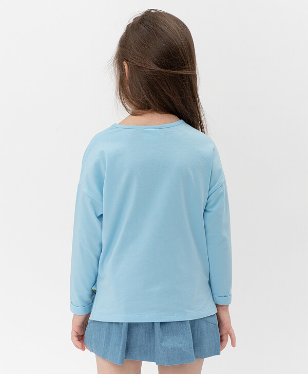 Синий лонгслив Button Blue