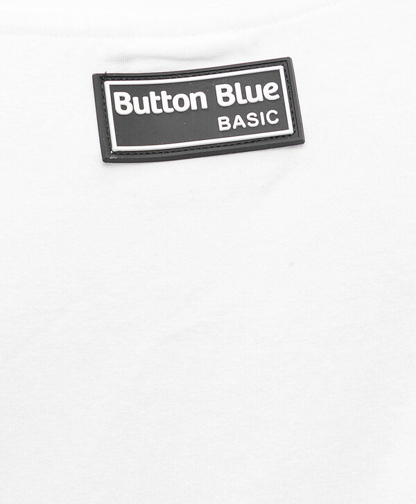 Футболка базовая с коротким рукавом из хлопка белая Button Blue