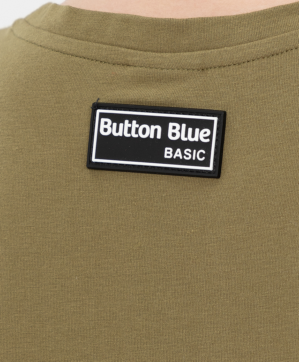 Футболка базовая с коротким рукавом и лаконичным дизайном хаки Button Blue