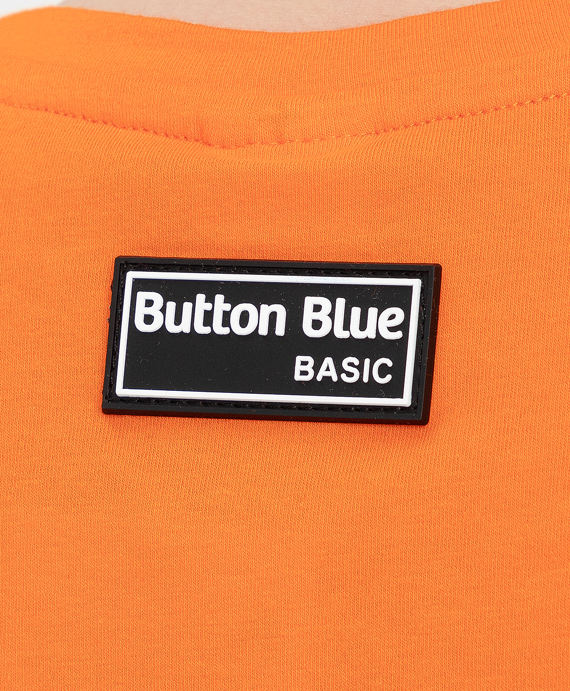 Футболка из хлопка с коротким рукавом и базовым кроем оранжевая Button Blue