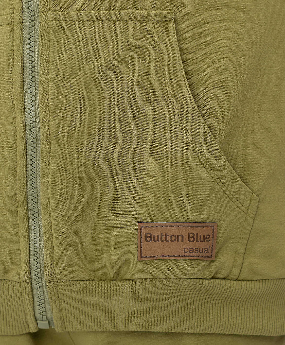 Толстовка со спущенным плечом хаки Button Blue