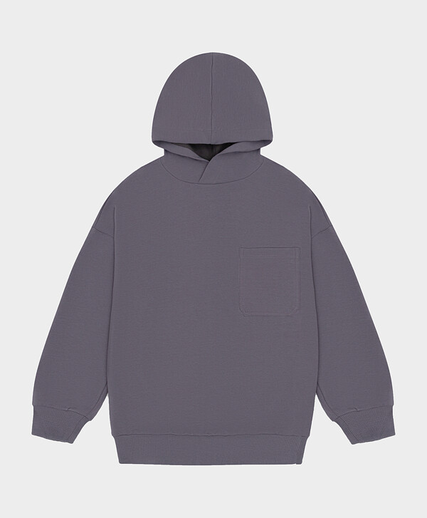 Худи с карманом серое Button Blue
