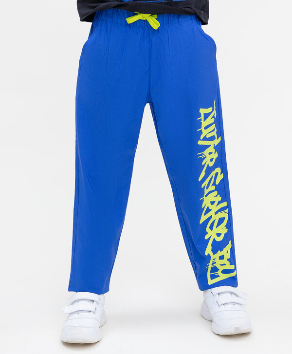 Брюки с крупным принтом синие Button Blue