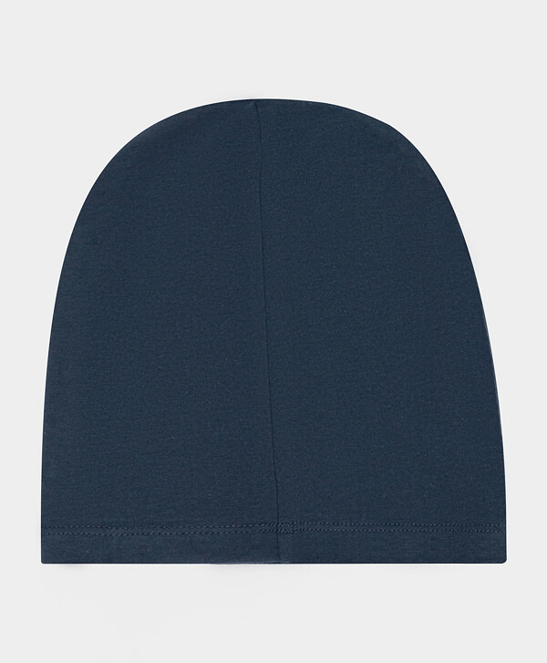Шапка из мягкого трикотажа синяя Button Blue