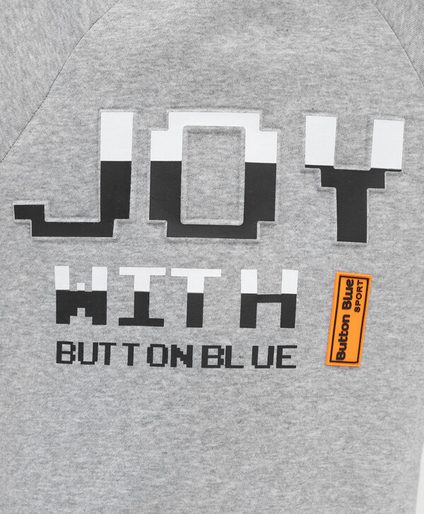 Свитшот с рукавом реглан серый Button Blue