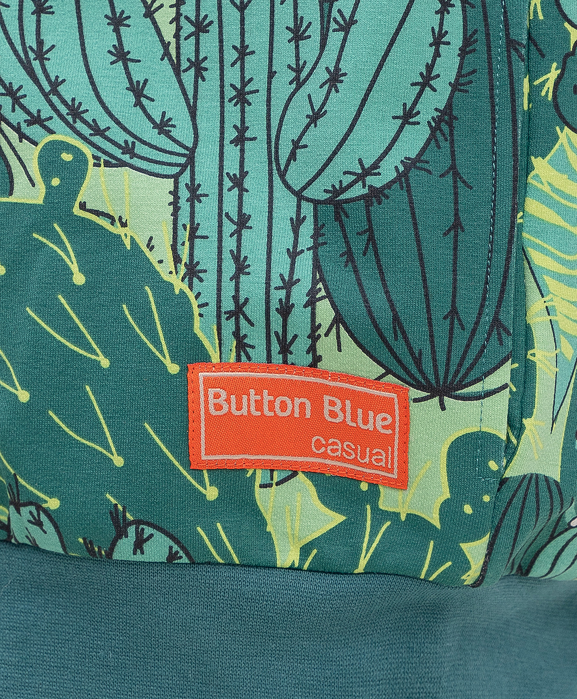 Толстовка со спущенным плечом зеленая Button Blue