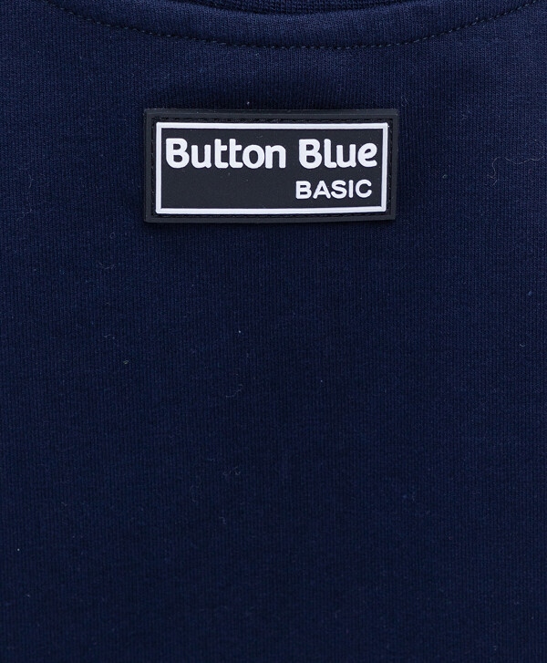 Свитшот свободного кроя с трендовым дизайном синий Button Blue
