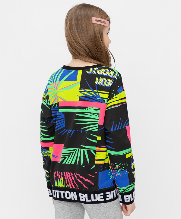 Свитшот свободного кроя в стиле casual черный Button Blue