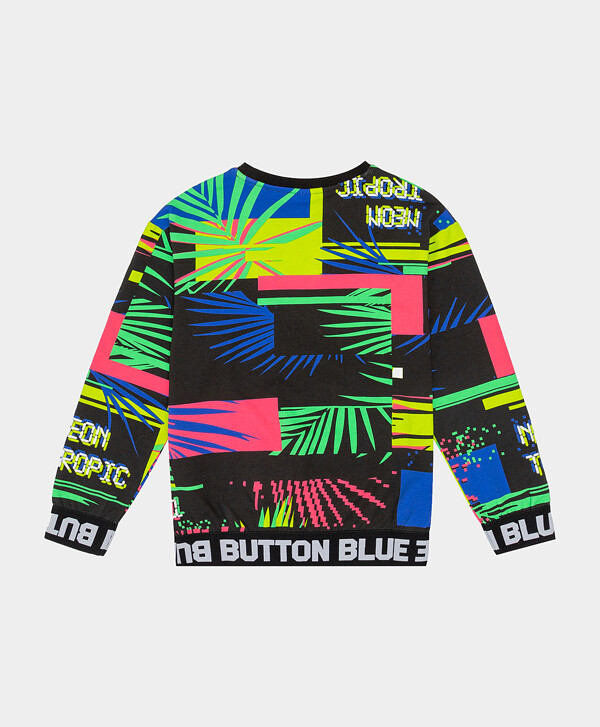 Свитшот свободного кроя в стиле casual черный Button Blue