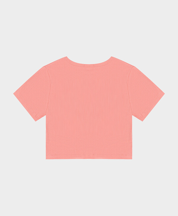 Топ укороченный из мягкой ткани с модным дизайном Button Blue
