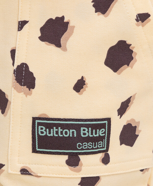 Брюки из футера с карманами бежевые Button Blue