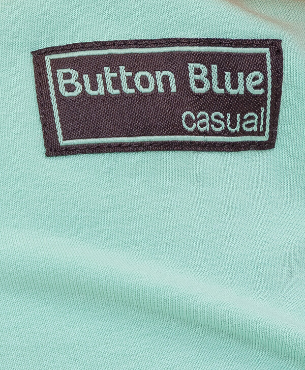 Брюки из футера с карманами мятные Button Blue