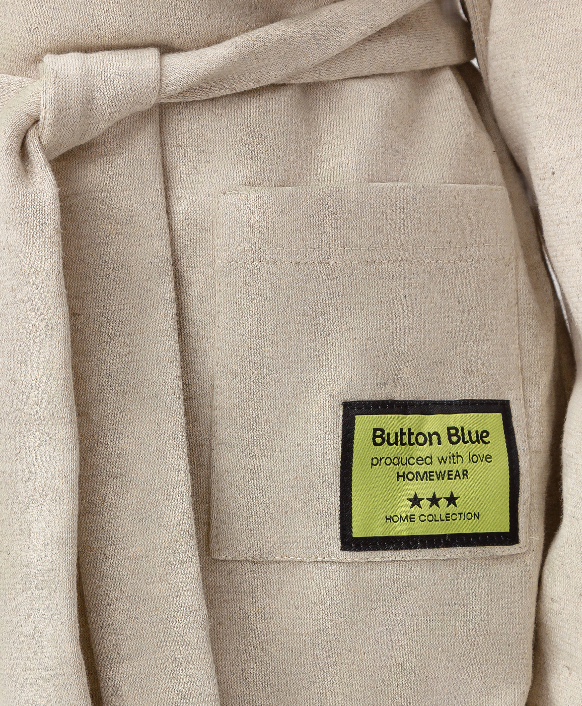 Халат с поясом молочного цвета Button Blue