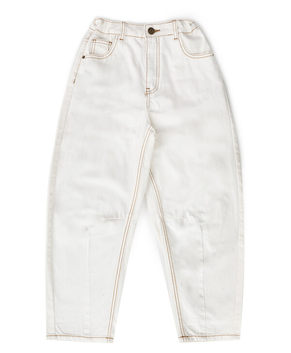 Джинсы carrot fit молочные для девочки Button Blue