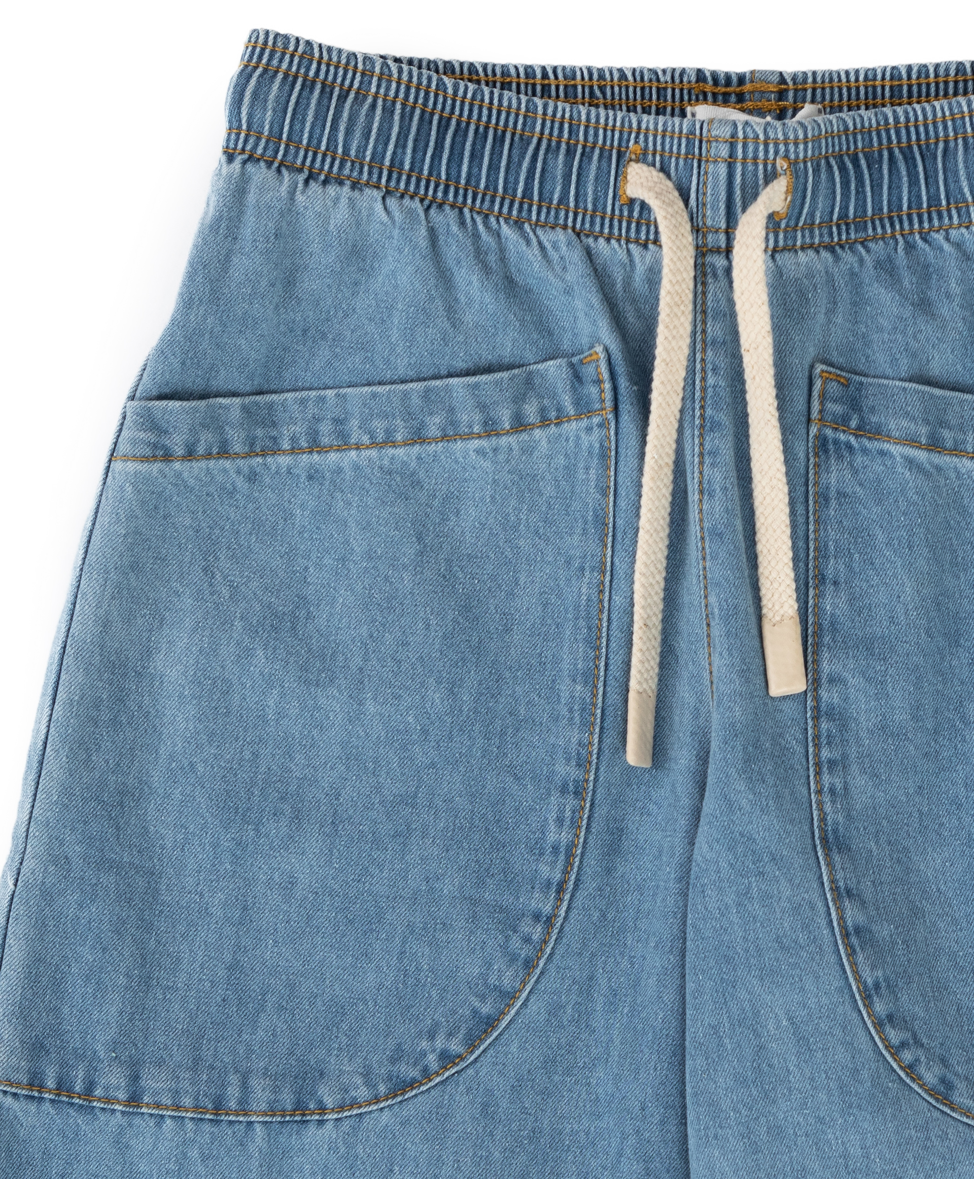 Джинсы relaxed fit с карманами голубые для девочки Button Blue