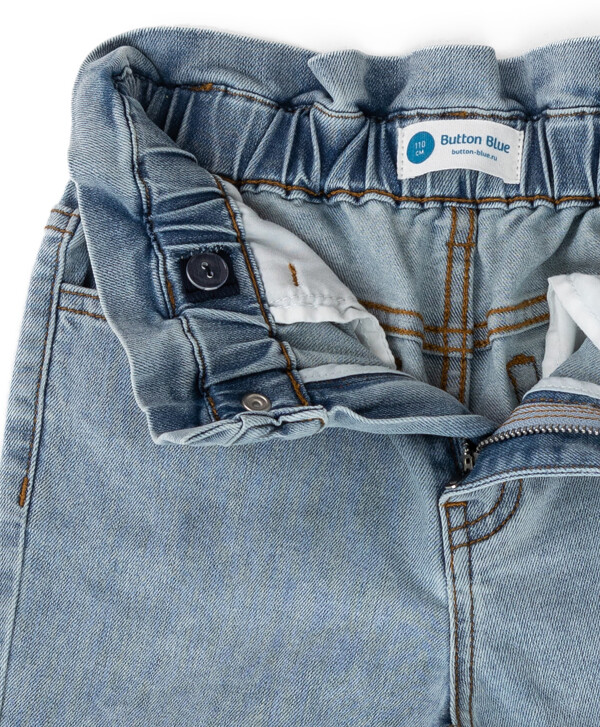 Джинсы carrot fit голубые для девочки Button Blue