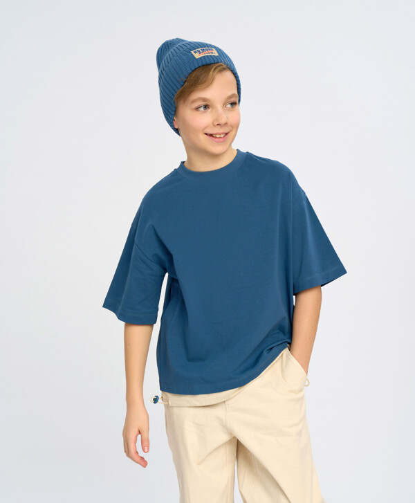 Футболка с коротким рукавом для мальчика синяя Button Blue
