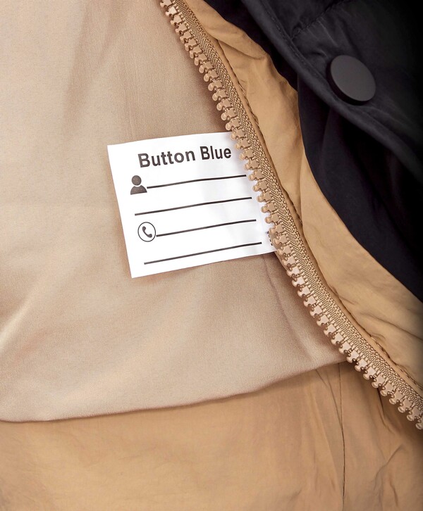 Куртка детская демисезонная оверсайз черная с капюшоном Button Blue