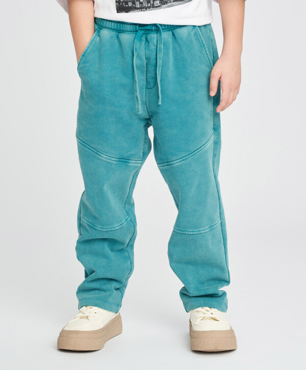 Брюки спортивные детские бирюзовые с потертостями Button Blue