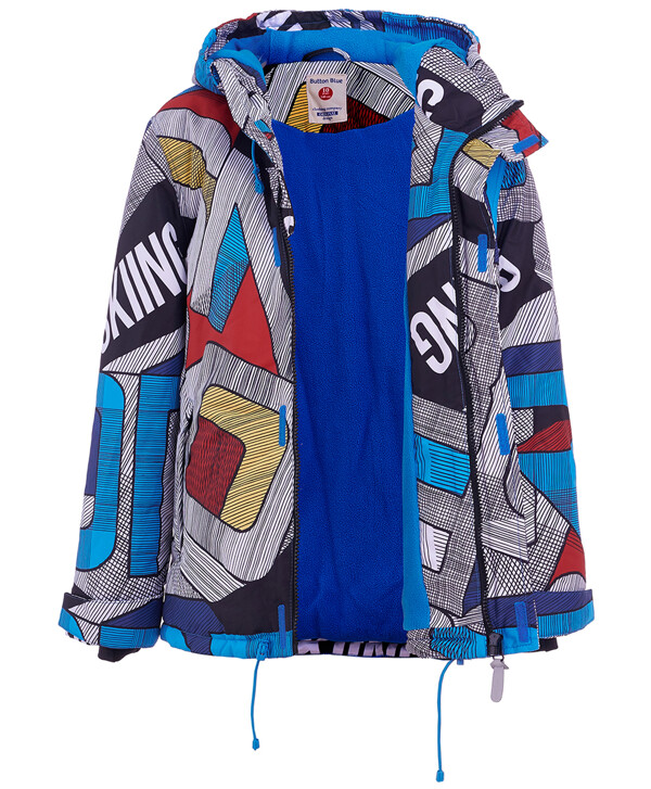 Серая зимняя куртка с орнаментом Button Blue