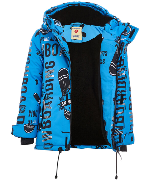 Голубая зимняя куртка с орнаментом Button Blue