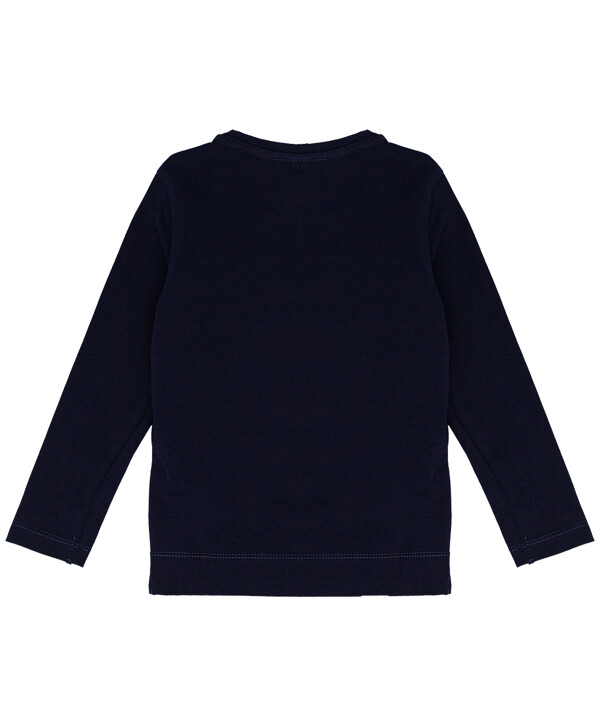 Синяя футболка с длинным рукавом Button Blue