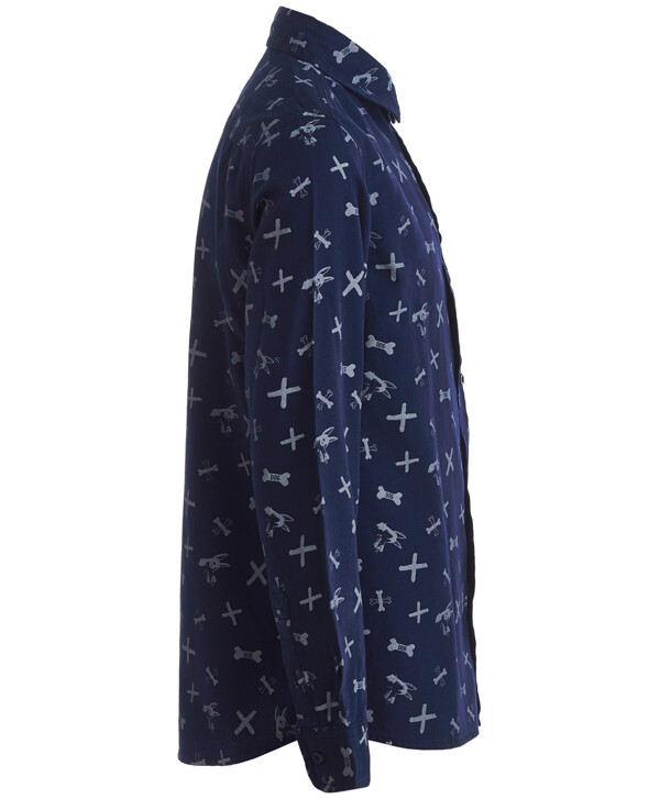 Синяя рубашка с длинным рукавом Button Blue