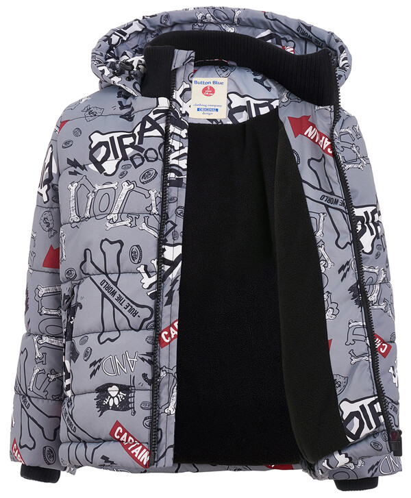 Серая зимняя куртка с орнаментом Button Blue