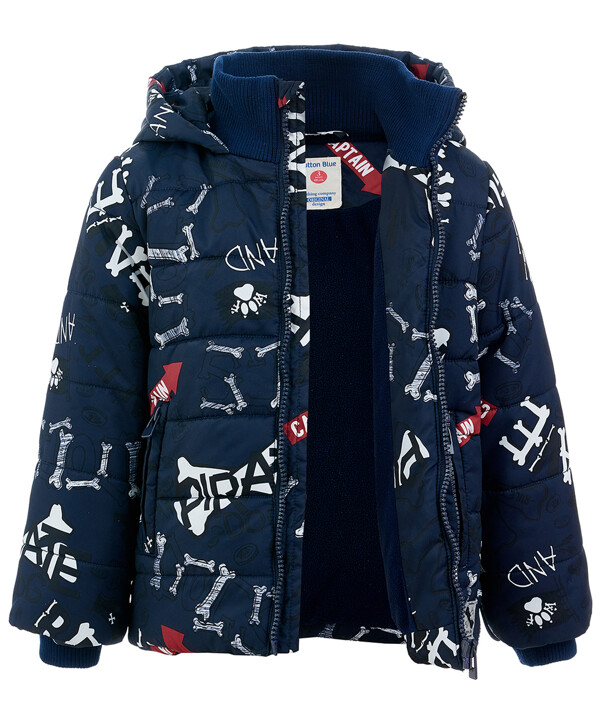 Синяя зимняя куртка с орнаментом Button Blue