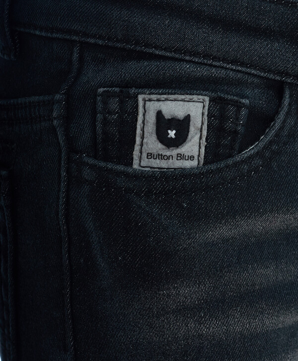 Черные утепленные джинсы Button Blue