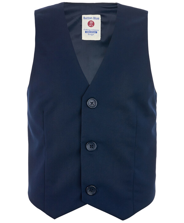 Синий классический жилет Button Blue
