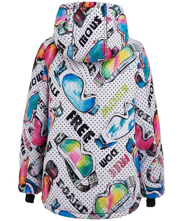 Белая зимняя куртка с орнаментом Button Blue