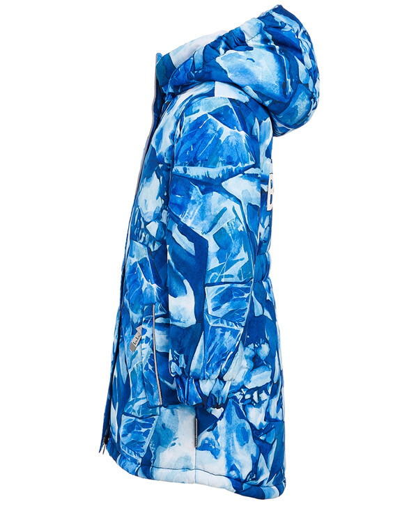 Синее зимнее пальто с орнаментом Button Blue