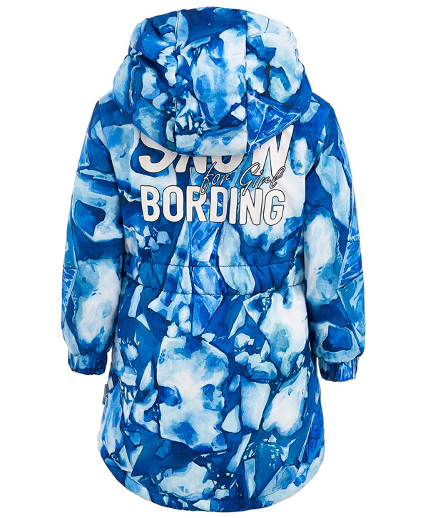 Синее зимнее пальто с орнаментом Button Blue