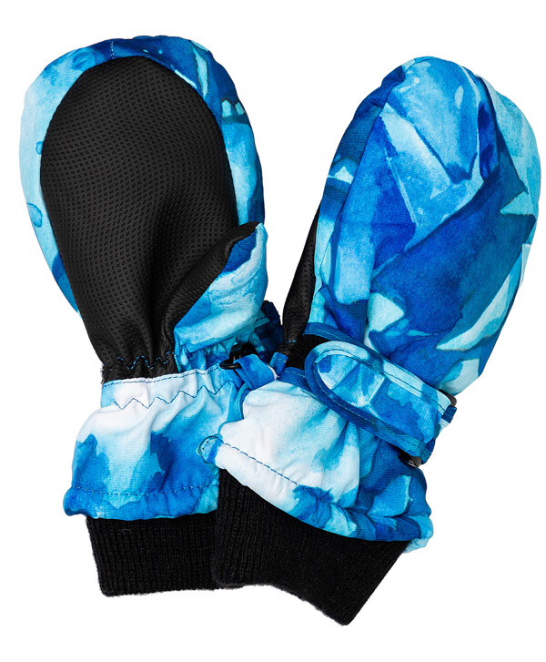 Синие плащовые варежки с орнаментом Button Blue
