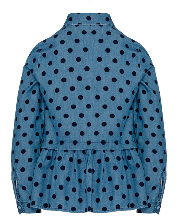 Голубая блузка с баской Button Blue