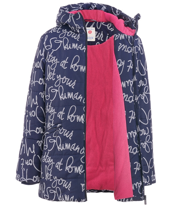 Синяя зимняя куртка с орнаментом Button Blue