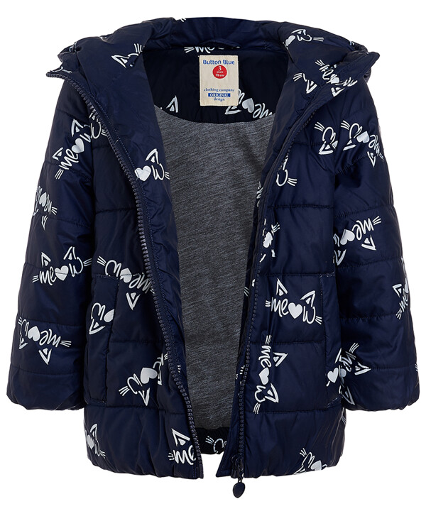 Синяя демисезонная куртка с орнаментом Button Blue