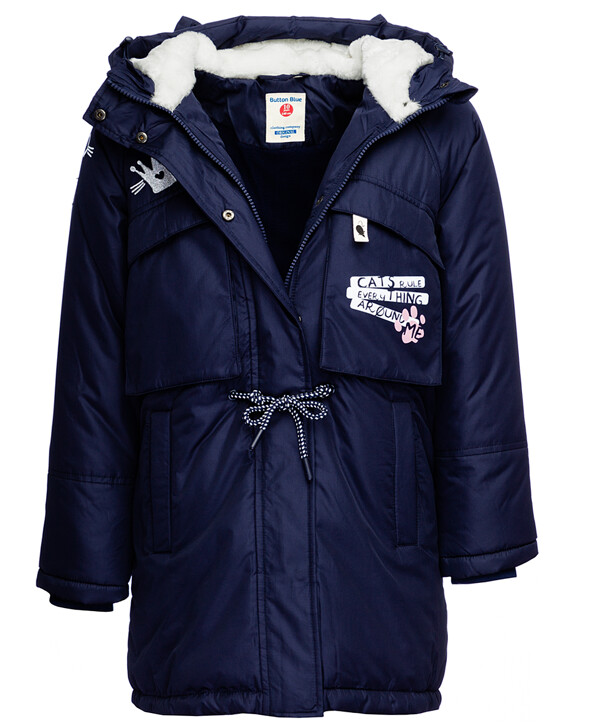 Синее демисезонное полупальто Button Blue