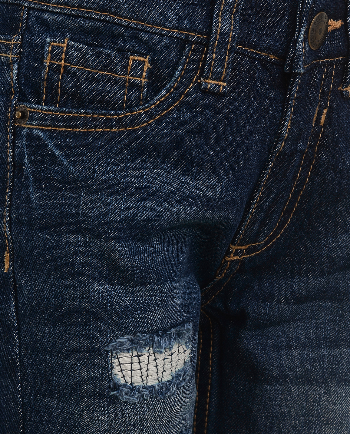 Синие джинсы Boyfriend Button Blue