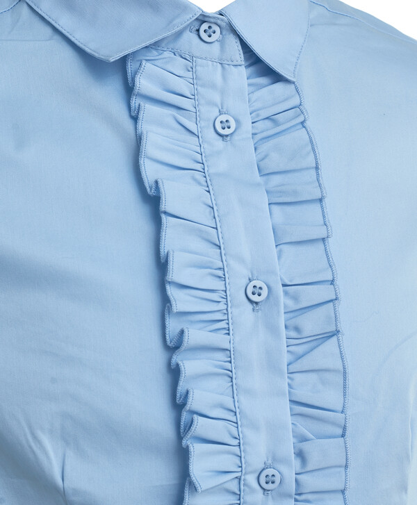 Голубая блузка со сменным бантиком Button Blue