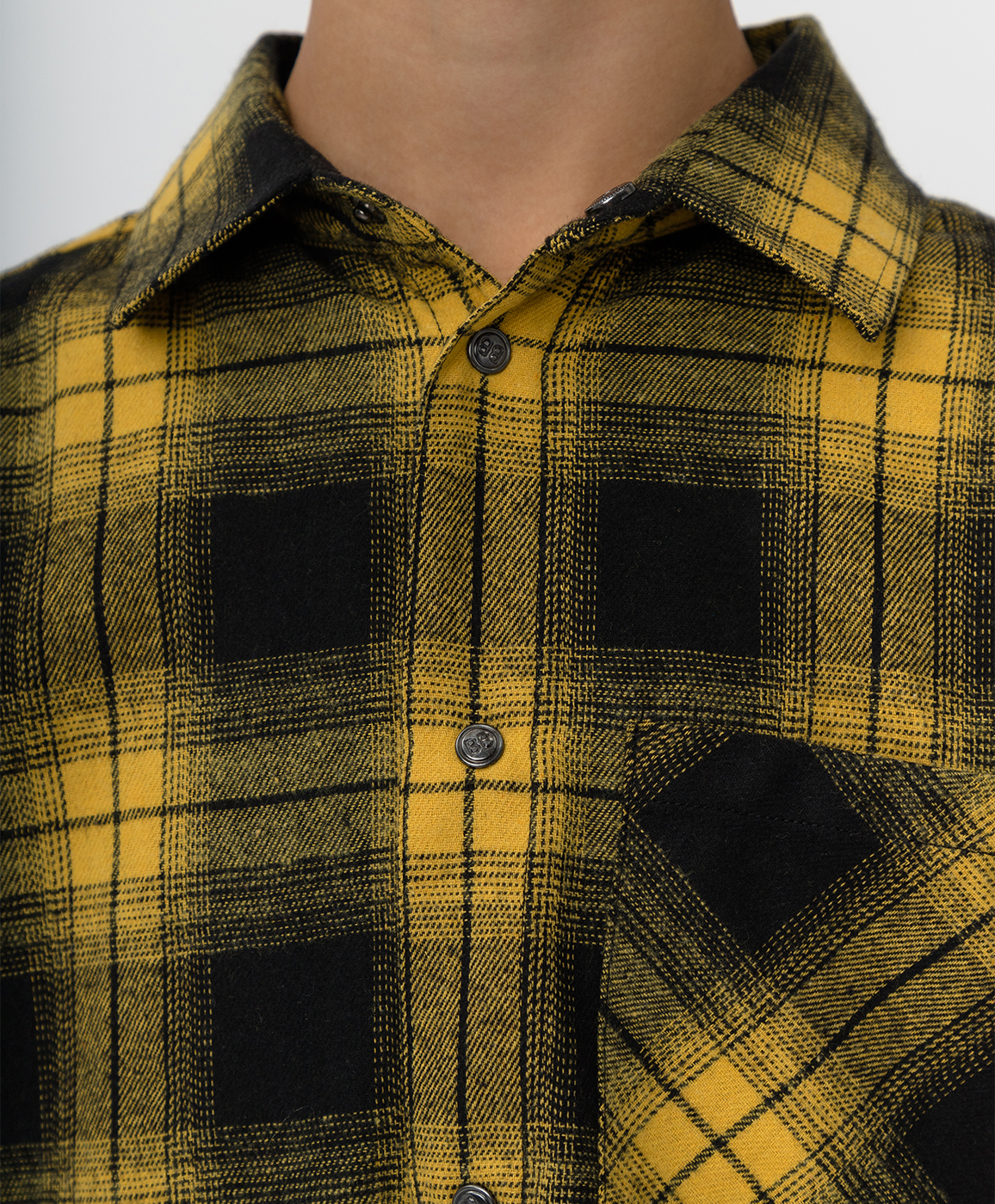 Рубашка в клетку горчичного цвета Button Blue