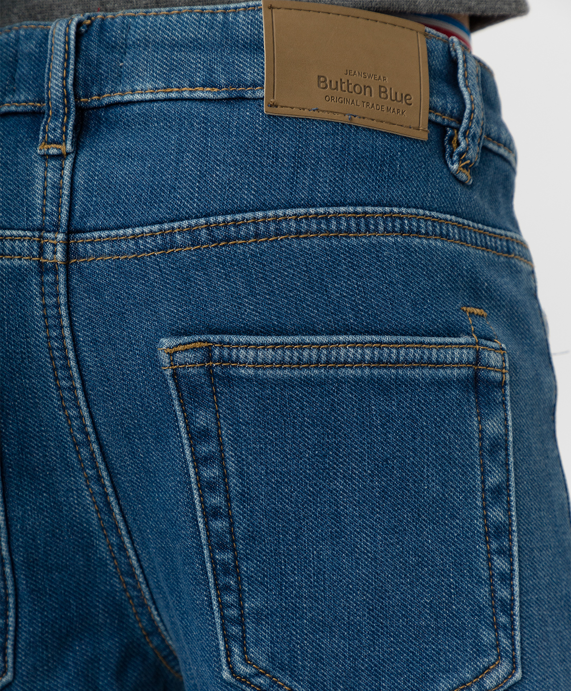 Синие джинсы, бондированные флисом Button Blue