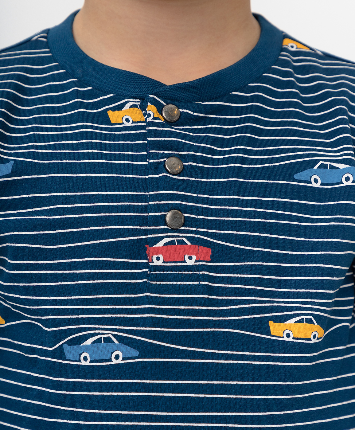 Синяя футболка с длинным рукавом Button Blue
