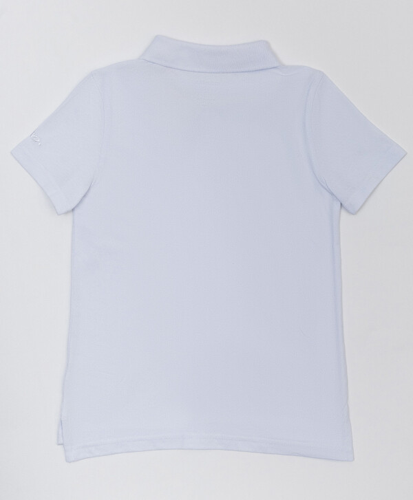 Белое поло с коротким рукавом Button Blue