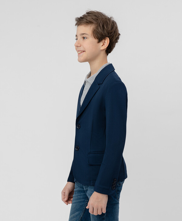 Синий трикотажный пиджак Button Blue